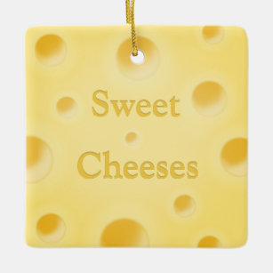 "Say Cheeses" Swiss Cheese Slice Personalisiert Keramikornament