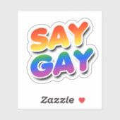 SAY GAY AUFKLEBER (Blatt)