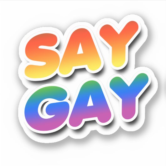 SAY GAY AUFKLEBER (Vorderseite)
