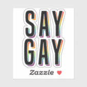 SAY GAY AUFKLEBER (Blatt)