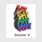 SAY GAY JEDE ART AUFKLEBER (Blatt)