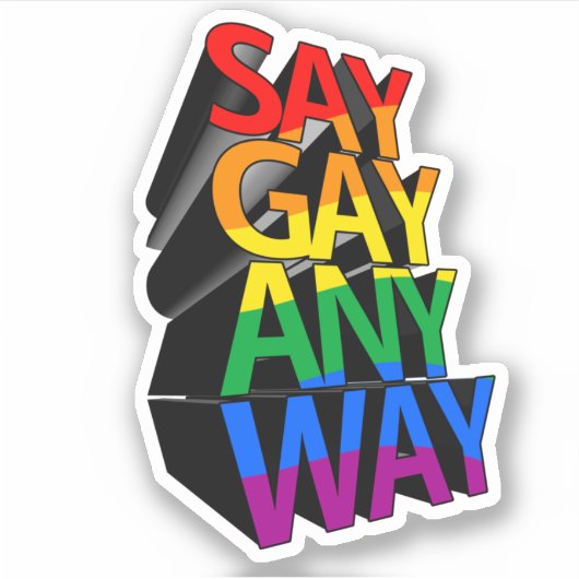 SAY GAY JEDE ART AUFKLEBER (Vorderseite)