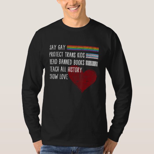 Say Gay Protect Trans Kids Read Banned Books Trust T-Shirt (Vorderseite)