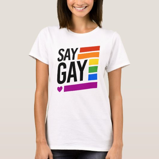 Say Gay - Rainbow Bars T-Shirt (Vorderseite)