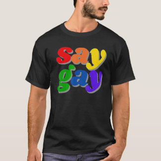 Say Gay Rainbow Lgbt Month T-Shirt
