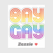 Say Gay Retro Aufkleber (Blatt)