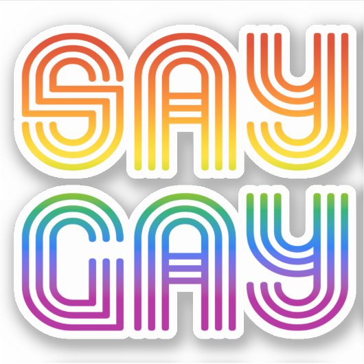 Say Gay Retro Aufkleber (Vorderseite)