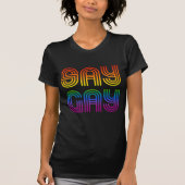 Say Gay Retro Rainbow T-Shirt (Vorderseite)