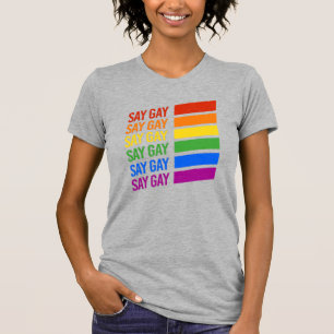 Say Gay Say Gay - Rainbow Bars T-Shirt