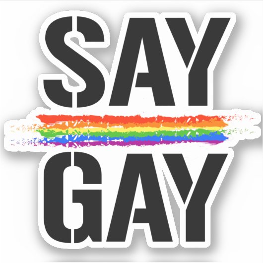 Say Gay Sticker (Vorderseite)