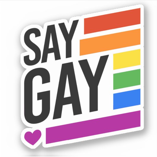 Say Gay Sticker (Vorderseite)