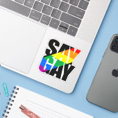 Say Gay Sticker (Laptop mit iPhone)