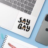 Say Gay Sticker (Laptop mit iPhone)