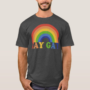 Say Gay Vintage Rainbow Gay Pride Lgbt Month Premi T-Shirt