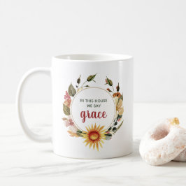 Say Grace Fall Watercolor Wreath Kaffeetasse