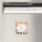 Say Grace in diesem Haus Fall Floral Wasserfarbe Magnet (In Situ (Geschirrspüler))