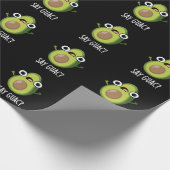 Say Guac Funny Avocado Pun Dark BG Geschenkpapier (Ecke)