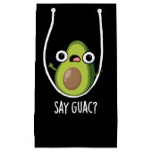 Say Guac Funny Avocado Pun Dark BG Kleine Geschenktüte (Vorderseite)