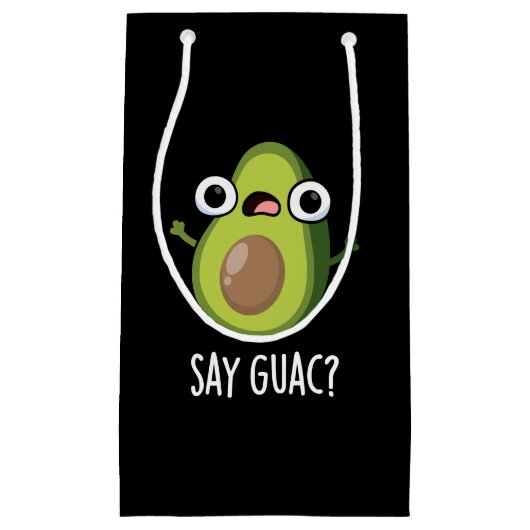 Say Guac Funny Avocado Pun Dark BG Kleine Geschenktüte (Vorderseite)