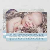 Say Hello Baby Boy Foto Geburtsankündigung Ankündigung (Vorne/Hinten)