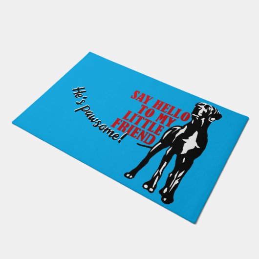 Say hello Great Dane Fußmatte (Schrägansicht)