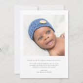 Say Hello Modern Calligraphy Baby Foto Birth Ankündigung (Rückseite)