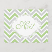 Say Hi Green Grey Fun Zig Zag Pastel Custom Postkarte (Vorderseite)