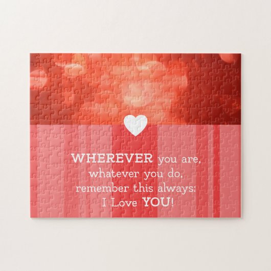 Say I love you to someone special! Red Love Quote Puzzle (Horizontal)