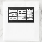 SAY IHR NAME RECHTECKIGER AUFKLEBER (Tasche)