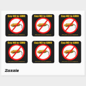Say IN GMO Stiker 3 " x3 " Quadratischer Aufkleber (Blatt)