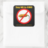 Say IN GMO Stiker 3 " x3 " Quadratischer Aufkleber (Tasche)