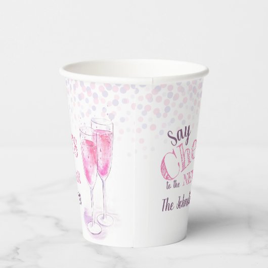 Say jubeln New Years rosa Champagner blubbly Pappbecher (Rechts)