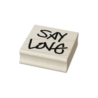 "Say Liebe" Briefmarke aus Holz, Scott inspiriert  Gummistempel