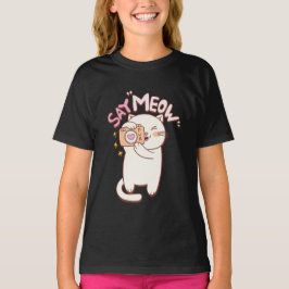 Say Meow Funny Niedlich T-Shirt