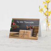 SAY MERRY CHRISTMAS LEHRER MIT CHALKBOARD KARTE (Gelbe Blume)