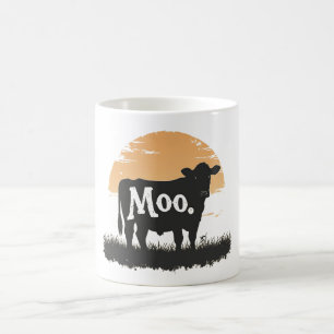 Say Moo — Niedliche Kuh-Silhouette Kaffeetasse