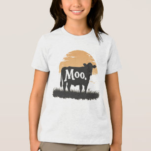Say Moo — Niedliche Kuh-Silhouette Tri-Blend Shirt