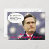 Say No Romney 2012 - And No to the GOP Regime! Postkarte (Vorne/Hinten)