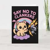 Say No To Clankers Anti Ai Robots Cute Kitten Rain Karte (Vorderseite)