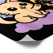 Say No To Clankers Anti Ai Robots Cute Kitten Rain Poster (Ecke)