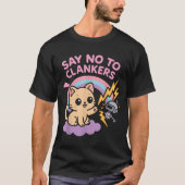 Say No To Clankers Anti Ai Robots Cute Kitten Rain T-Shirt (Vorderseite)