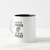Say No to Drugs Say Yes to Boost Car Enthusiast Hu Zweifarbige Tasse (Vorderseite Links)