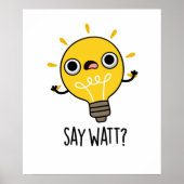Say Watt Funny Light Bulb Pub Poster (Vorne)