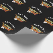 Say Wok Funny Chinese Wok Pun Dark BG Geschenkpapier (Ecke)