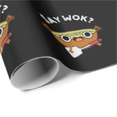 Say Wok Funny Chinese Wok Pun Dark BG Geschenkpapier (Rolleneckpunkt)