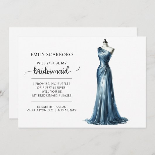 Say Yes Trendy Fun Bridesmaid Vorschlag Einladung (Vorne/Hinten)