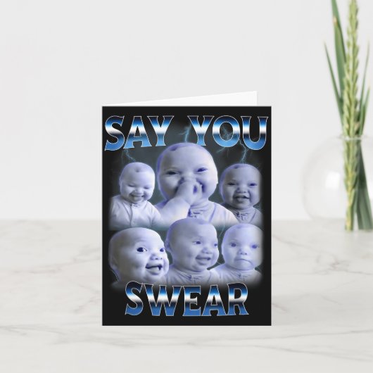 Say You Swear Ai Niche Baby Holding Back Laugh Gen Karte (Vorderseite)