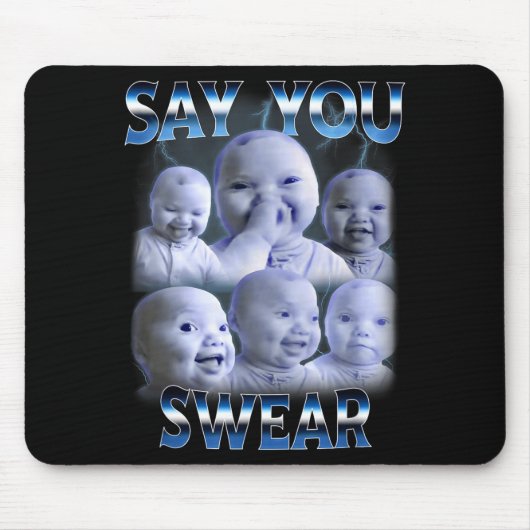 Say You Swear Ai Niche Baby Holding Back Laugh Gen Mousepad (Vorne)