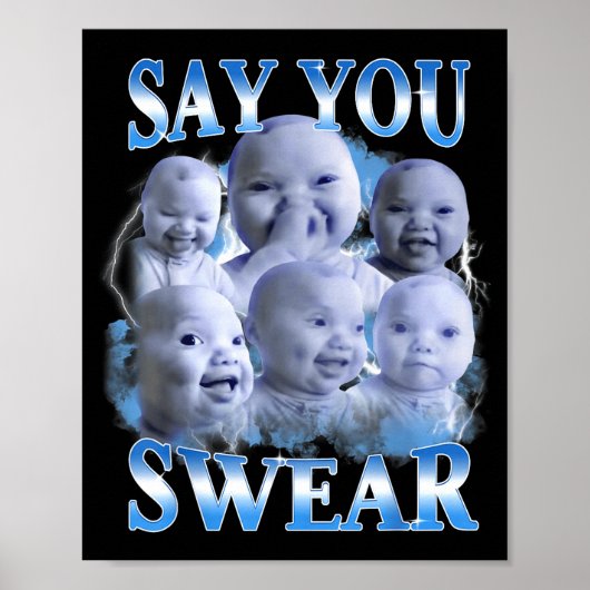 Say You Swear Ai Niche Baby Holding Back Laugh Gen Poster (Vorne)