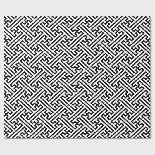 Sayagata fett japan traditionelles Muster schwarze Geschenkpapier (Flach)